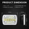 5x7 LED Headlight With Halo Amber White DRL